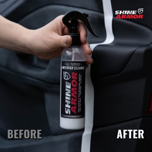 SHINE ARMOR Car Interior Cleaner for Vehicle Detailing & Restoration All Purpose Solvent & Car Dashboard Cleaner for Seats Upholstery Leather Shine Plastic Vinyl and More | Matte Finish 8 Fl Oz