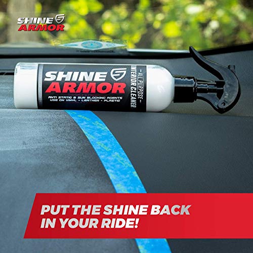 SHINE ARMOR Car Interior Cleaner for Vehicle Detailing & Restoration All Purpose Solvent & Car Dashboard Cleaner for Seats Upholstery Leather Shine Plastic Vinyl and More | Matte Finish 8 Fl Oz