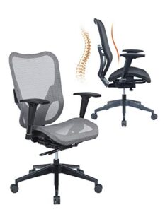 mesh3 home office mesh chair ergonomic desk chair with back support and adjustable armrests for work from home and student desk chair with wheels bifma grey hy-104gr