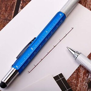 Zhanmai 16 Pieces Gift Pen Tool Pen 6 in 1 Multitool Tech Tool Pen with Ruler, Levelgauge, Ballpoint Pen and Pen Refills, Unique Gifts for Men (Multi-color)