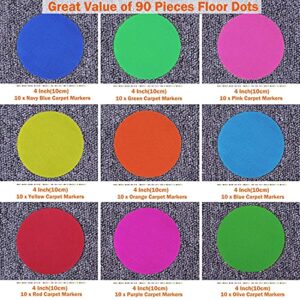 90 Pcs Carpet Markers Floor Dots, Shynek Carpet Dots for Classroom Carpet Markers for Teacher Supplies Elementary School Kindergarten Daycare Classroom Decoration