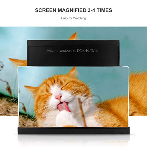 NICERIO 3D Universal Screen Magnifier,Foldable 12 in HD Cellphone Amplifier Screen Enlarger with Phone Sucker for Watching Video Movies,Compatible for iPhone Xs/X Max/XR/X/8/8Plus/Samsung/HUAWEI ETC