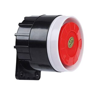 120db dc 12v mini red wired loud alarm horn safety warning/burglar horn for home security monitoring system indoor and outdoor safety