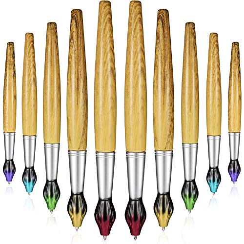 Outus Bamboo Brush Shape Ballpoint Pen Novelty Retractable Paintbrush Ink Pens for Art Activities and School Stationery, Christmas Halloween Near Year Present (10 Pieces)