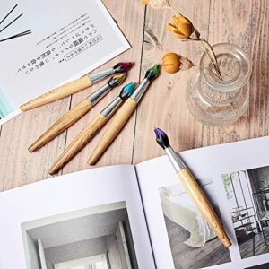 Outus Bamboo Brush Shape Ballpoint Pen Novelty Retractable Paintbrush Ink Pens for Art Activities and School Stationery, Christmas Halloween Near Year Present (10 Pieces)