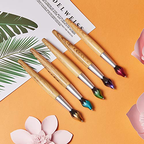 Outus Bamboo Brush Shape Ballpoint Pen Novelty Retractable Paintbrush Ink Pens for Art Activities and School Stationery, Christmas Halloween Near Year Present (10 Pieces)