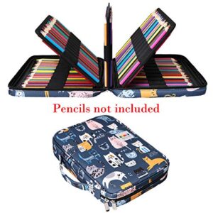 BOMKEE Coloring Pencil Case 220 Slots Pencils/Gel Pens Organizer Waterproof Travel Case Zipper Carrying Portable Pencil Markers Pen Holder Bag for Painter Writers