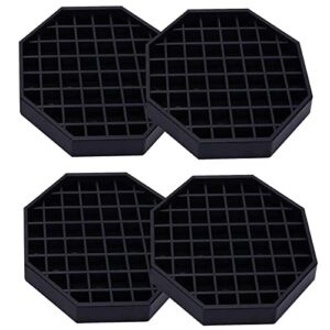 happy reunion drip trays 6" coffee countertop octagon drip tray black plastic coffee drip tray with honeycomb grid, pack of 4 (4 pcs 6")