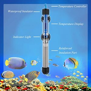 GMsound Aquarium Heater Submersible Fish Tank Water Heater Thermostat (100W for 15-45Gal)