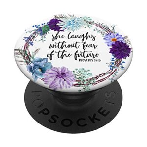 christian gift bible verse scripture quote proverbs 31:25 popsockets popgrip: swappable grip for phones & tablets