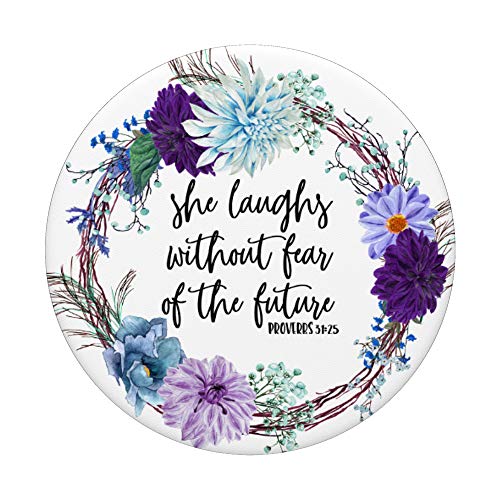 Christian Gift Bible Verse Scripture Quote Proverbs 31:25 PopSockets PopGrip: Swappable Grip for Phones & Tablets