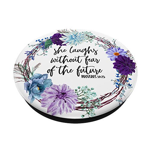 Christian Gift Bible Verse Scripture Quote Proverbs 31:25 PopSockets PopGrip: Swappable Grip for Phones & Tablets
