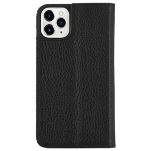 case-mate - leather wallet folio - folio case for iphone 11 pro max - 6.5 inch - black leather