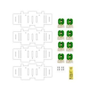 retrofit conversion kit for 8' 2 bulb strip fixture to 4' t8 4 lamp led fixture bracket retrofit kit - complete set includes plates, non-shunted sockets, and screws (1-kit)