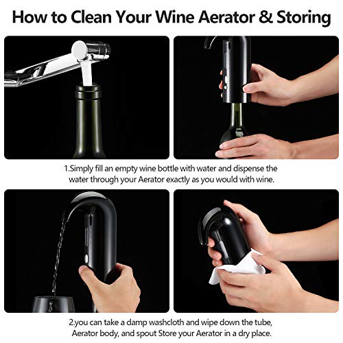 Wine Aerator Electric Wine Decanter Best Sellers One Touch Red -White Wine Accessories Aeration Work with Wine Opener for Beginner Enthusiast - Spout Pourer - wine preserver