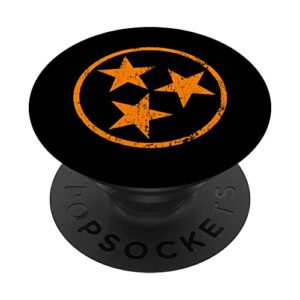 Cute Tennessee Gift for Women Vintage Orange Tennessee Flag PopSockets Swappable PopGrip