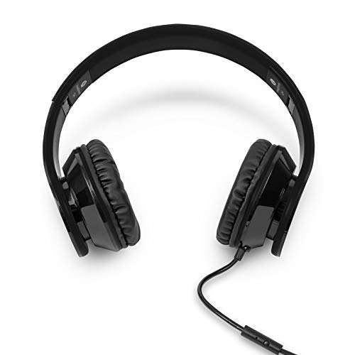 EONON Active Noise Cancelling Headphones Wired, Over Ear with Mic, Sound Cancelling Headphones Foldable Lightweight L0326/C1100A/C1100B/L0299A/L0322/L0325 Car DVD Player - A0136B（Black）