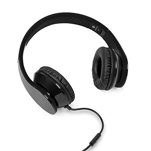 EONON Active Noise Cancelling Headphones Wired, Over Ear with Mic, Sound Cancelling Headphones Foldable Lightweight L0326/C1100A/C1100B/L0299A/L0322/L0325 Car DVD Player - A0136B（Black）