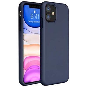 miracase liquid silicone phone case compatible with iphone 11 6.1 inch(2019), gel rubber full body protection cover case drop protection case (navy blue)