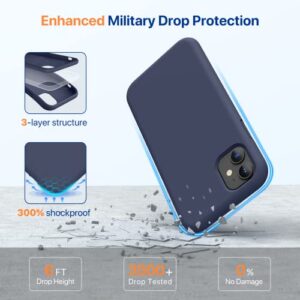 Miracase Liquid Silicone Phone Case Compatible with iPhone 11 6.1 inch(2019), Gel Rubber Full Body Protection Cover Case Drop Protection Case (Navy Blue)