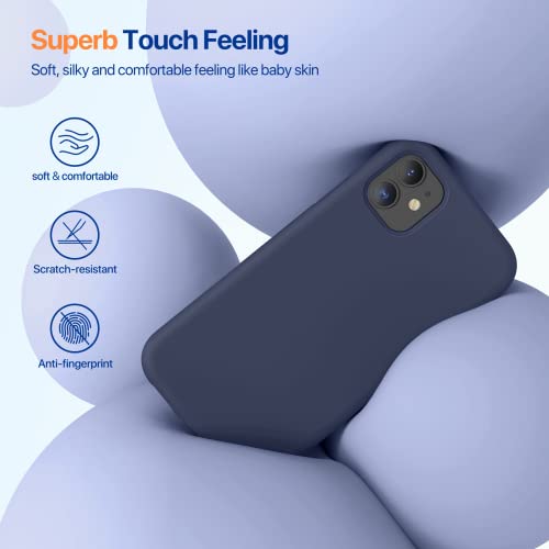 Miracase Liquid Silicone Phone Case Compatible with iPhone 11 6.1 inch(2019), Gel Rubber Full Body Protection Cover Case Drop Protection Case (Navy Blue)