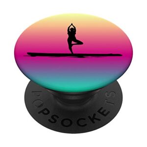 stand up paddle board yoga pose funny surfing beach sea gift popsockets popgrip: swappable grip for phones & tablets