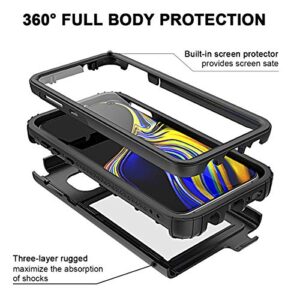 WeLoveCase Galaxy S10e Wallet Case Built in Screen Protector S10e Defender Wallet Card Holder Cover with Hidden Mirror 3 Layer Shockproof Heavy Duty Protection Case for Samsung Galaxy S10e Black