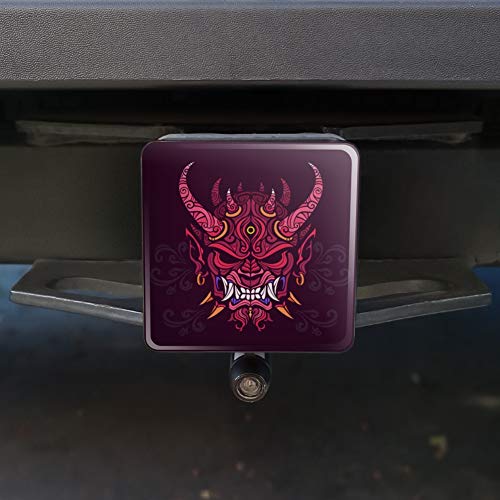 Japanese Horned Demon Mask Oni Tow Trailer Hitch Cover Plug Insert