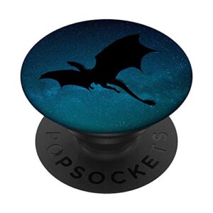 dragon flying through the night popsockets popgrip: swappable grip for phones & tablets