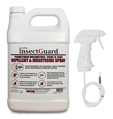 $averPak InsectGuard Permethrin Mosquitoes, Ticks and Flies Repellent & Insecticide Spray for Pet Dog Horse Blanket Bed Kennal Stabels & More - Gallon (128oz)