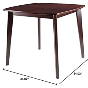 Winsome Pauline Dining, 34.02x34.02x29.33, Walnut