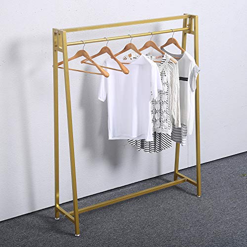 Womio Garment Racks,47in Metal Clothes Rack with Clothing Hanging Rack Organizer for Laundry Drying Rack,Display Racks,Gold