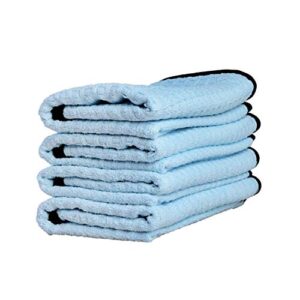 adam's waterless wash microfiber towel - waffle weave design traps dirt & safely cleans your car, boat, rv, truck, and more - dries, cleans with waterless wash system (4 pack)