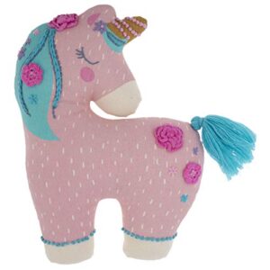 stephen joseph, unicorn embroidered pillow