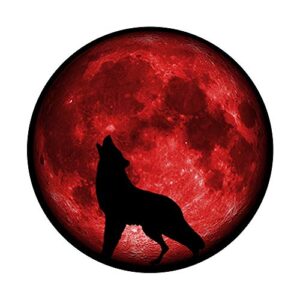 Howling Wolf Red Moon PopSockets Swappable PopGrip