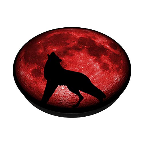 Howling Wolf Red Moon PopSockets Swappable PopGrip