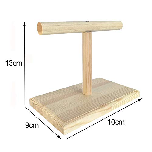 loinhgeo Portable Wood Bird Parrot Training Spin Perch Stand Playground Platform Toy Wood Color