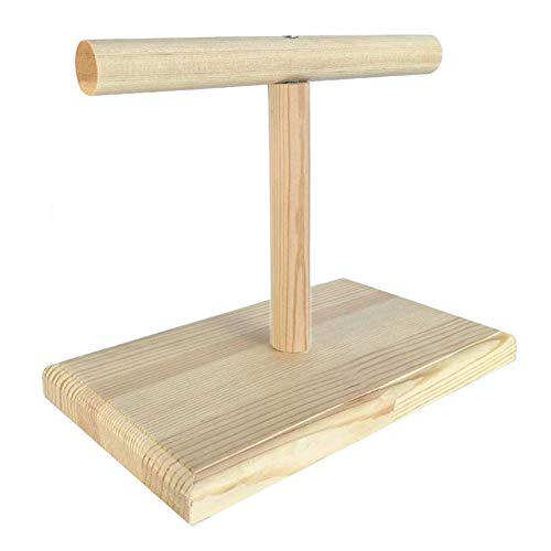 loinhgeo Portable Wood Bird Parrot Training Spin Perch Stand Playground Platform Toy Wood Color