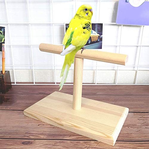 loinhgeo Portable Wood Bird Parrot Training Spin Perch Stand Playground Platform Toy Wood Color