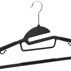 Amazon Basics Non-slip Heavy Duty Plastic Hanger with Rubber and Horizontal Bar, 50-Pack, Gray