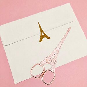 Rose Gold Desk Accessories Set - Scissors, Staple Remover and 2 Letter Openers, Luxury Rose Gold Office Supplies & Desk Decorations