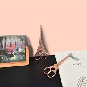 Rose Gold Desk Accessories Set - Scissors, Staple Remover and 2 Letter Openers, Luxury Rose Gold Office Supplies & Desk Decorations