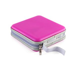 Home Wing 30 Capaity CD/DVD Storage Case DVD Holder Portable DVD Case for Car Trip CD/DVD Collection Kids Pink