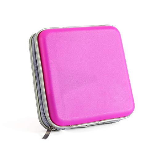 Home Wing 30 Capaity CD/DVD Storage Case DVD Holder Portable DVD Case for Car Trip CD/DVD Collection Kids Pink