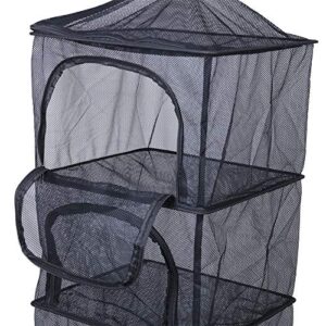 Drying Net Rack, Outdoor Foldable 4 Layers Hanging Shelves Dry Rack Net Zipper Opening Mesh Netting Food Dehydrator