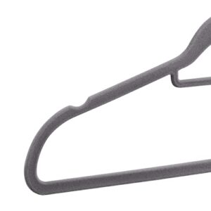 Amazon Basics Velvet Suit Hangers with Horizontal Bar, 50-Pack, Dark Gray