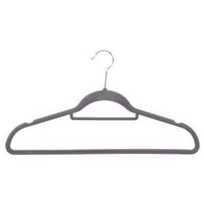 Amazon Basics Velvet Suit Hangers with Horizontal Bar, 50-Pack, Dark Gray