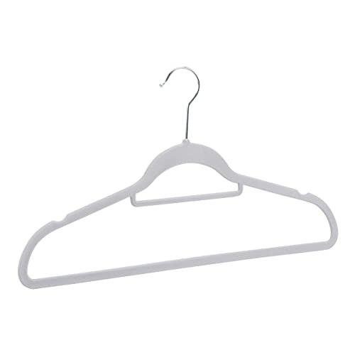 Amazon Basics Velvet Suit Hangers with Horizontal Bar, 50-Pack, Dark Gray