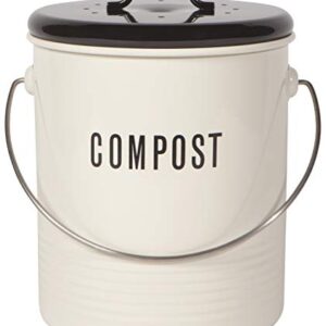 Now Designs Vintage Compost Bin, Ivory