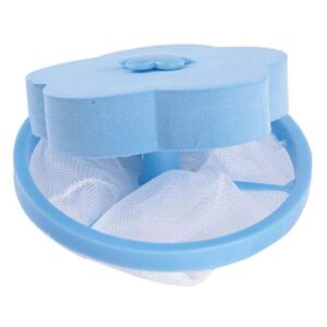 strnek washing machine blossom-shape flower washing machine hair removal laundry ball floating filter mesh bag(blue)